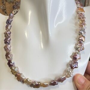 For Cali-Genuine Pearl Star Necklace and Earrings Bundle 16+2 inches $37